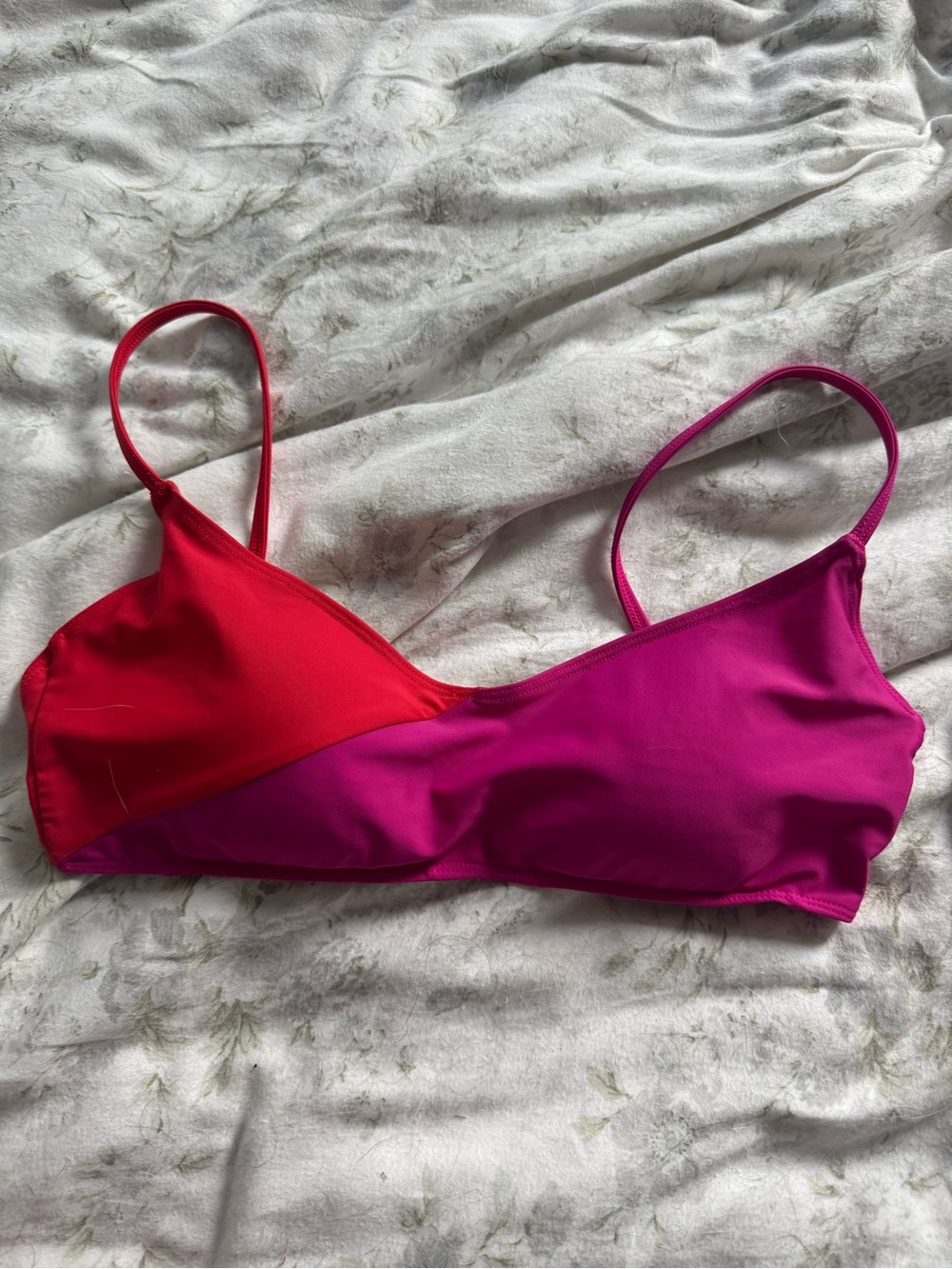 Summersalt Marina Colorblock swimsuit Top - Pink & Red